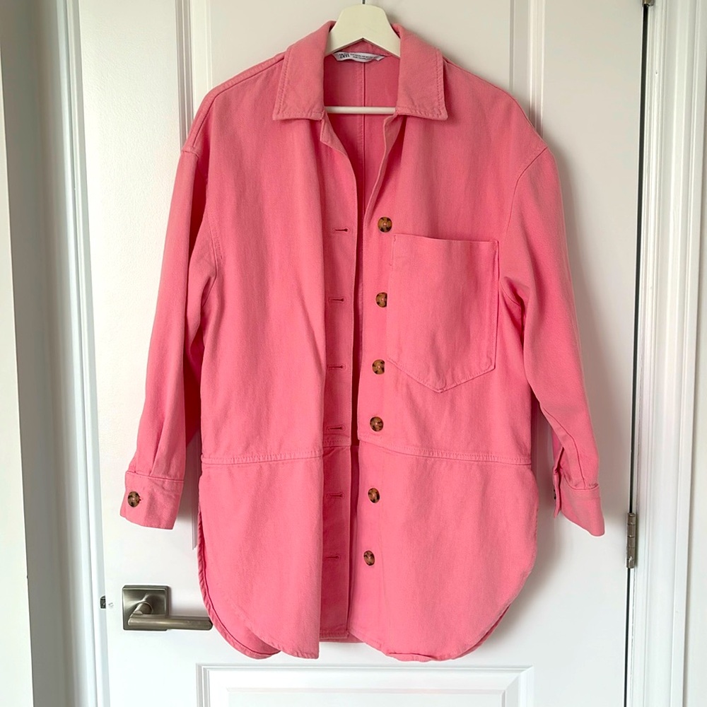 Zara pink denim jacket